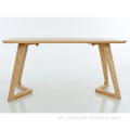 Mesa de jantar de retângulo de madeira sólida estilo nórdico